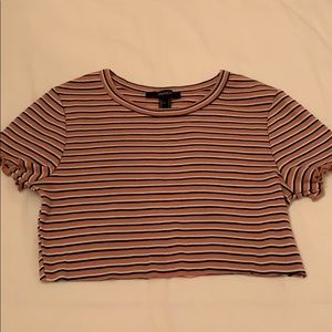 Forever 21 cropped striped t-shirt